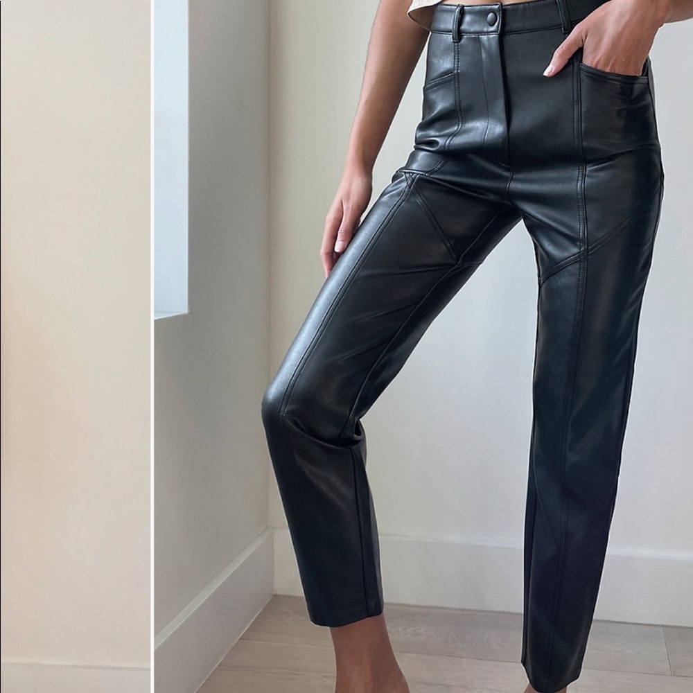 High rise slim fit pants